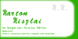 marton miszlai business card