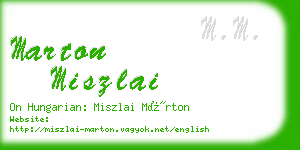 marton miszlai business card